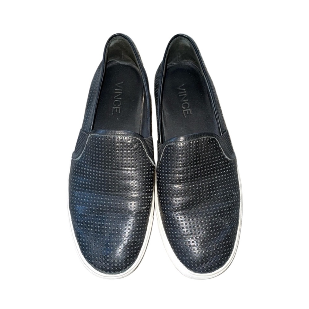 VINCE Perforated Leather Blair Slides